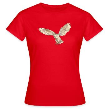Wunderschöne Schleiereule im Flug - Frauen T-Shirt - Rot - Vorne - AI Model Female 172 dark (172cm)