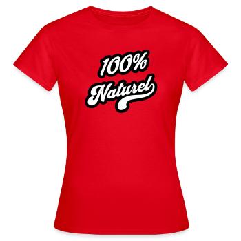 100% Naturel - T-shirt Femme - rouge - Devant - AI Model Female 172 dark (172cm)