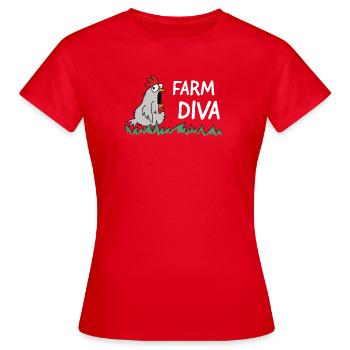 farm diva chicken hen - Frauen T-Shirt - Rot - Vorne - AI Model Female 172 dark (172cm)