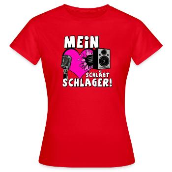 Schlager Party , Schlager Music , Schlager Heart... - T-shirt Femme - rouge - Devant - AI Model Female 172 dark (172cm)