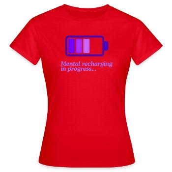 Icône de batterie en recharge mentale - T-shirt Femme - rouge - Devant - AI Model Female 172 dark (172cm)