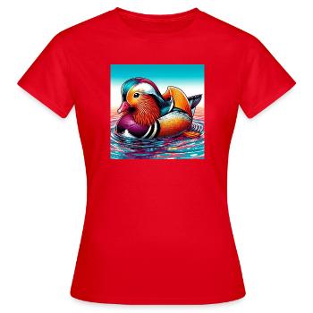 Canard mandarin - T-shirt Femme - rouge - Devant - AI Model Female 172 dark (172cm)