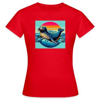 Siegel - Frauen T-Shirt - Rot - Vorne - AI Model Female 172 dark (172cm)