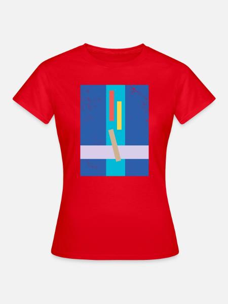 Abstrakte geometrische Farbgestaltung - Frauen T-Shirt - Rot