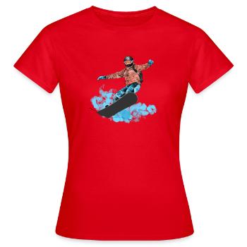 Snowboarding - Frauen T-Shirt - Rot - Vorne - AI Model Female 172 dark (172cm)