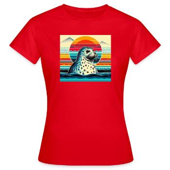Siegel - Frauen T-Shirt - Rot - Vorne - AI Model Female 172 dark (172cm)