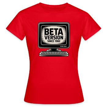 Retro Computer Beta Version Design - Women's T-Shirt - red - Front - AI Model Female 172 dark (172cm)