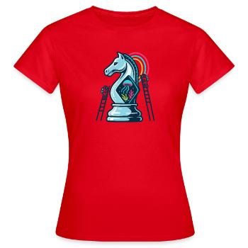 Tiefsee-Schachritter - Frauen T-Shirt - Rot - Vorne - AI Model Female 172 dark (172cm)