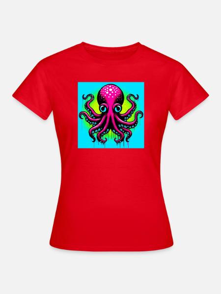 Krake - Frauen T-Shirt - Rot