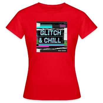 Glitch & Chill - Frauen T-Shirt - Rot - Vorne - AI Model Female 172 dark (172cm)