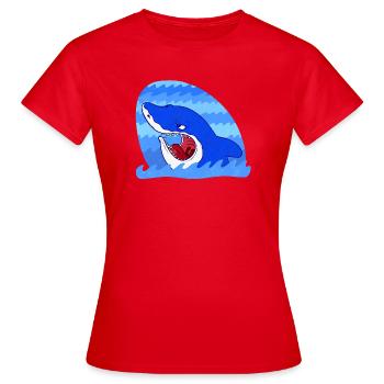 Grim Shark - Frauen T-Shirt - Rot - Vorne - AI Model Female 172 dark (172cm)