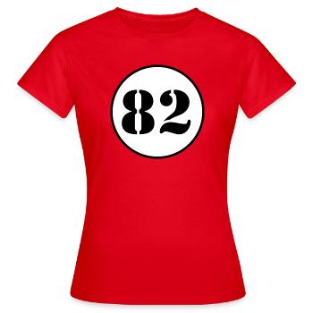 Zahlenkonzept mit Kontrast - Frauen T-Shirt - Rot - Vorne - AI Model Female 172 dark (172cm)