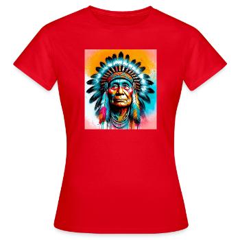 American Indian American - Women's T-Shirt - red - Front - AI Model Female 172 dark (172cm)