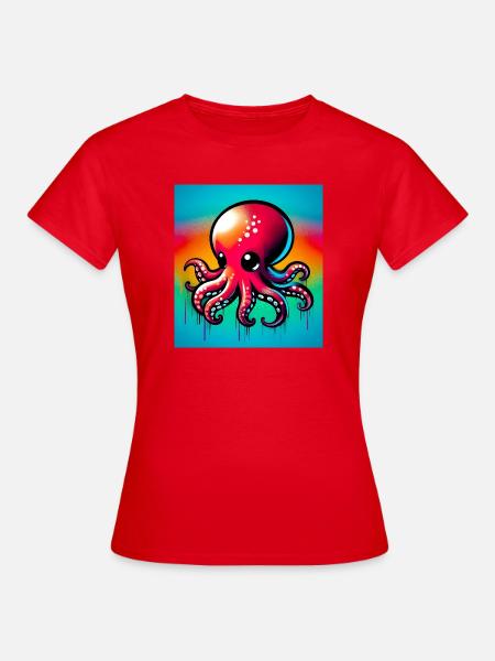 Krake - Frauen T-Shirt - Rot