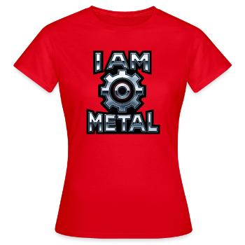 Je suis métal – Engrenage chromé - T-shirt Femme - rouge - Devant - AI Model Female 172 dark (172cm)