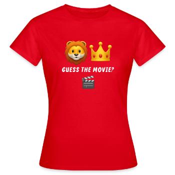 Jeu de devinettes Lion et Couronne - T-shirt Femme - rouge - Devant - AI Model Female 172 dark (172cm)