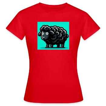 Mouton noir - T-shirt Femme - rouge - Devant - AI Model Female 172 dark (172cm)