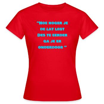 Prononciation néerlandaise humoristique imprimée - T-shirt Femme - rouge - Devant - AI Model Female 172 dark (172cm)