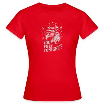 Tu es libre ce soir, Eagle, 4 juillet - T-shirt Femme - rouge - Devant - AI Model Female 172 dark (172cm)