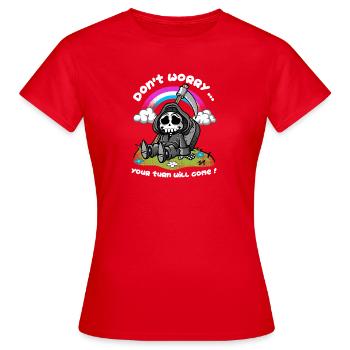 Don't worry - Women's T-Shirt - red - Front - AI Model Female 172 dark (172cm)