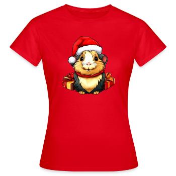 Cochons d'Inde de Noël - T-shirt Femme - rouge - Devant - AI Model Female 172 dark (172cm)