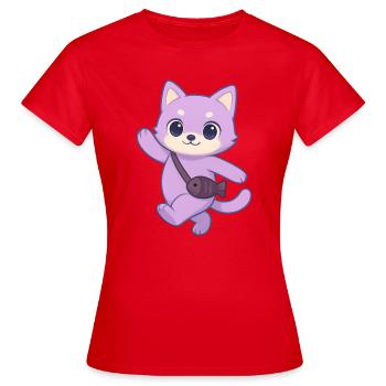 Chat Coquet - T-shirt Femme - rouge - Devant - AI Model Female 172 dark (172cm)