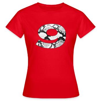 Snake Skin Muster Zahl 9 - Frauen T-Shirt - Rot - Vorne - AI Model Female 172 dark (172cm)
