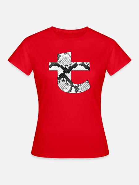 Snake Skin Muster Buchstabe t - Frauen T-Shirt - Rot