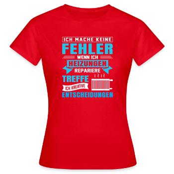 Heating Engineer Heating Construction Plumber Plumber - Women's T-Shirt - red - Front - AI Model Female 172 dark (172cm)
