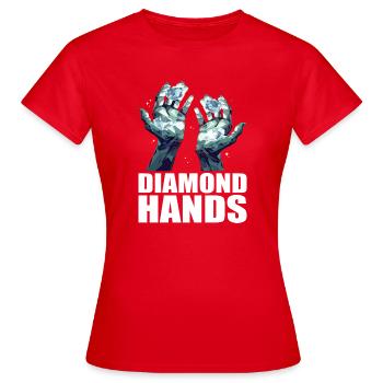 Commerce de mains de diamants - T-shirt Femme - rouge - Devant - AI Model Female 172 dark (172cm)