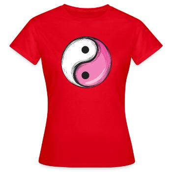 Yin and Yang pink Version :) - Frauen T-Shirt - Rot - Vorne - AI Model Female 172 dark (172cm)