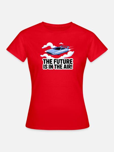 Retro-futuristisches fliegendes Autodesign - Frauen T-Shirt - Rot