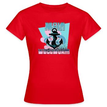 Maritime Anker mit Tau Design - Frauen T-Shirt - Rot - Vorne - AI Model Female 172 dark (172cm)