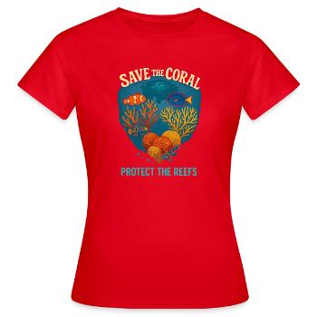 Rettet die Korallen Schützt die Riffe - Frauen T-Shirt - Rot - Vorne - AI Model Female 172 dark (172cm)
