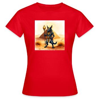 Halbmenschliches ägyptisches Xylophon - Frauen T-Shirt - Rot - Vorne - AI Model Female 172 dark (172cm)