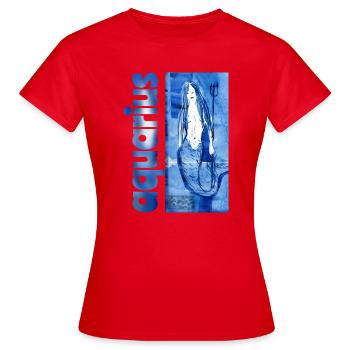 Sternzeichen Wassermann - Frauen T-Shirt - Rot - Vorne - AI Model Female 172 dark (172cm)