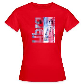 Sternzeichen Waage - Frauen T-Shirt - Rot - Vorne - AI Model Female 172 dark (172cm)