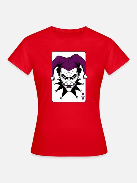 Harlekin Joker Clown Illustration - Frauen T-Shirt - Rot