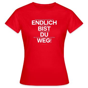 Enfin tu es parti chemise d’adieu - T-shirt Femme - rouge - Devant - AI Model Female 172 dark (172cm)