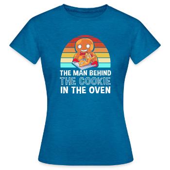 Werdender Papa werdende Väter - Frauen T-Shirt - Antikblaues Saphir meliert - Vorne - AI Model Female 172 dark (172cm)