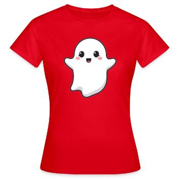 Gespenst - Frauen T-Shirt - Rot - Vorne - AI Model Female 172 dark (172cm)