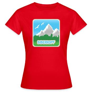 Bergsport Biberkopf - Frauen T-Shirt - Rot - Vorne - AI Model Female 172 dark (172cm)