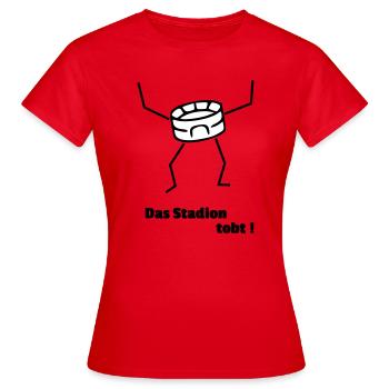 Stadion tobt - Frauen T-Shirt - Rot - Vorne - AI Model Female 172 dark (172cm)