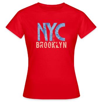 NYC Brooklyn – Style urbain - T-shirt Femme - rouge - Devant - AI Model Female 172 dark (172cm)