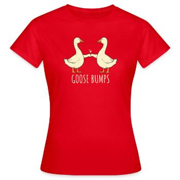 Proverbe « Oies qui ont la chair de poule » - T-shirt Femme - rouge - Devant - AI Model Female 172 dark (172cm)