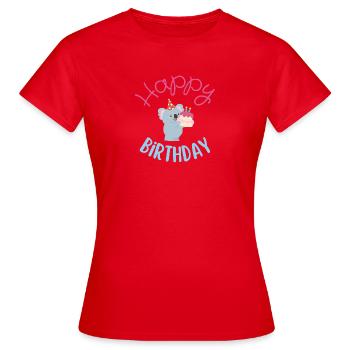 Happy birthday  - T-shirt Femme - rouge - Devant - AI Model Female 172 dark (172cm)