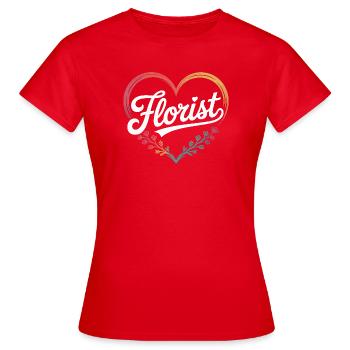 Florist - Frauen T-Shirt - Rot - Vorne - AI Model Female 172 dark (172cm)