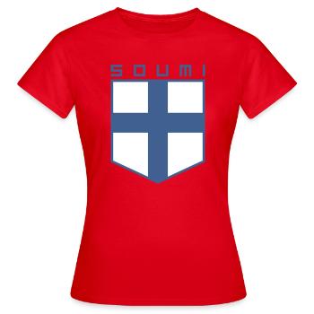 Soumi, Finlande - T-shirt Femme - rouge - Devant - AI Model Female 172 dark (172cm)