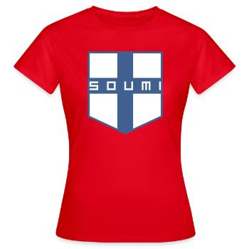 Soumi, Finlande - T-shirt Femme - rouge - Devant - AI Model Female 172 dark (172cm)