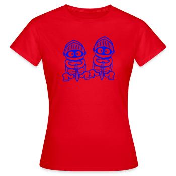 2 Turtles Knight Épée Combattant Armure Casque - T-shirt Femme - rouge - Devant - AI Model Female 172 dark (172cm)